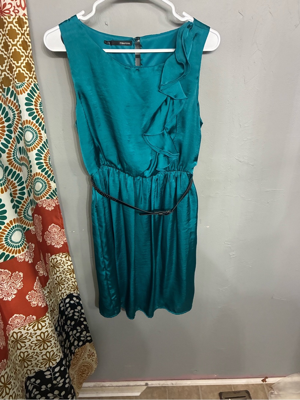 Maurices Teal Ruffle Sleeveless Dress